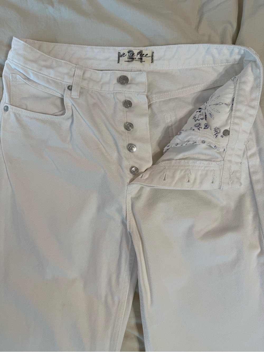 We the Free white wide leg jeans